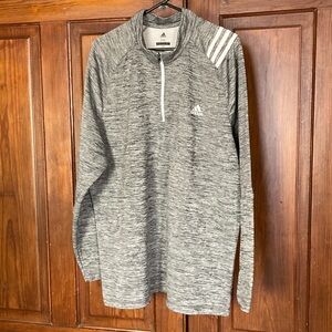 Adidas Golf Heather Gray Long Sleeve Quarter Zip Athletic Running Jacket 2XL
